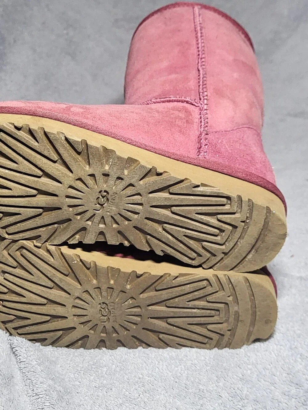 UGG Australia 5825 Pink Sheepskin Lined Mid-Calf Pull On Boots US 5 EU 36